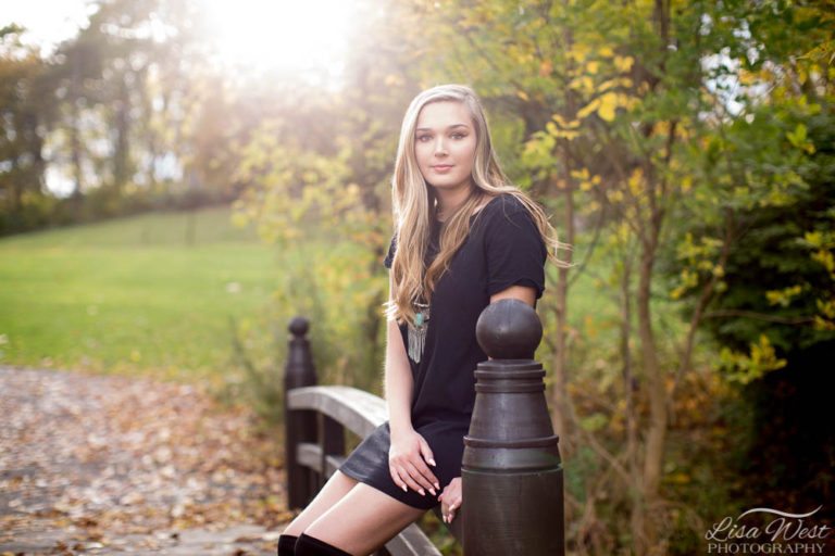 Fall high school senior portrait in Pittsburgh, PA