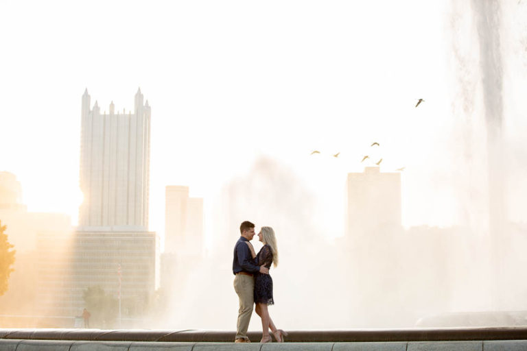 Point State Park engagement session, Pittsburgh, PA